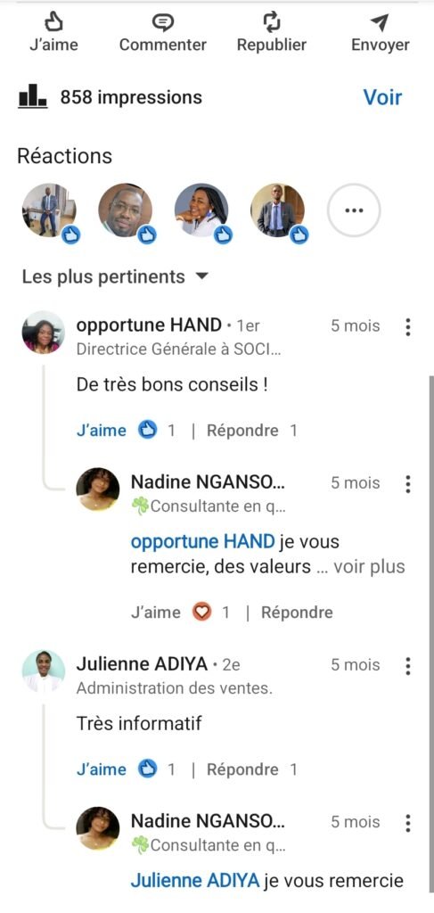 QVCT Bien être au travail Conseil en entreprise Risques psychosociaux Formation QVCT Qualité de vie au travail Cohésion d’équipe Productivité durable Santé au travail Prévention du stress Afrique Cameroun Cote d’ivoire