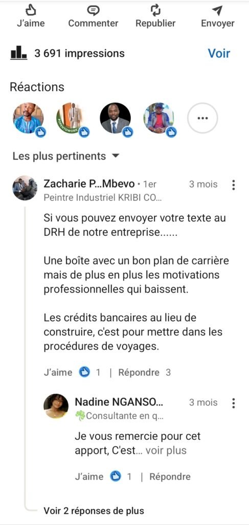 QVCT Bien être au travail Conseil en entreprise Risques psychosociaux Formation QVCT Qualité de vie au travail Cohésion d’équipe Productivité durable Santé au travail Prévention du stress Afrique Cameroun Cote d’ivoire